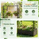 Self-watering planter boxes with lattice trellis and roof, designed for vibrant growth of flowers and climbing plants.