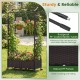 Self-watering planter box with lattice trellis and roof, featuring brown PP rattan panels for outdoor garden use.