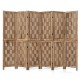 Tall 5.5 FT room divider with 6 panels, wave cutout patterns, and a premium paulownia wood frame for versatile privacy.