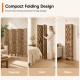 5.5 FT tall room divider with wave cutout design, made from paulownia wood, ideal for creating privacy in any room.