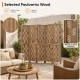 5.5 FT tall room divider featuring 6 panels of selected paulownia wood with artistic wave cutout patterns for versatile privacy.