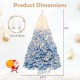 8-foot artificial Christmas tree with warm white LED lights, featuring snow flocking and 8 lighting modes for festive.