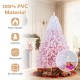 7-foot artificial Christmas tree with lush branch tips, warm white LED lights, and a stable foldable metal base for.