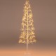 6 FT lighted birch tree with 320 warm white LED lights, flexible branches, and a weighted cement base for stability.