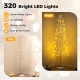 Lighted 6 FT birch tree with 320 warm white LED lights, flexible branches, and a weighted base for stability.