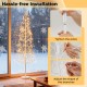 Lighted 6 FT birch tree with 320 warm white LED lights, featuring flexible branches and a weighted base for stability.