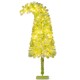Whimsical 5 FT Christmas tree with bendable top, warm white LED lights, and snow flocking for festive decor.
