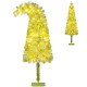 Whimsical 5 FT Christmas tree with bendable top, lush green leaves, and warm white LED lights for festive decor.