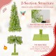 Whimsical 5 FT Christmas tree with bendable top, lush green branches, and snow flocking, perfect for holiday decor.