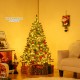 5-foot artificial Christmas tree with warm white LED lights, featuring hinged branches for easy setup and storage.