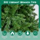 Close-up of vibrant branch tips on a 5-foot artificial Christmas tree made of high-quality PVC, fireproof and.