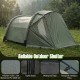 5-7 person inflatable camping tent in green with screened porch, waterproof tarp, and rustproof fiberglass poles for.