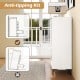 5-drawer white dresser with anti-tipping kit and interlock system for added safety and stability in bedroom or living.