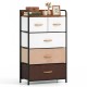 5-drawer fabric dresser with removable bins in multicolor, featuring a strong metal frame and raised-edge top for.