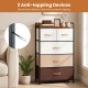 5-drawer fabric dresser with removable bins in multicolor, featuring a raised-edge top and anti-toppling devices for.
