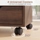 5-drawer storage cabinet on wheels with adjustable shelf, featuring 4 universal casters, 2 with brakes for stability.
