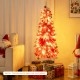 5 FT pre-lit artificial Christmas tree with 301 red and white branch tips, perfect for festive indoor decoration.