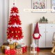 5 FT artificial Christmas tree with 301 red and white branch tips, showcasing vibrant colors and ideal for holiday.