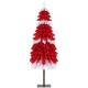 5 FT pre-lit artificial Christmas tree with 301 red and white branch tips, perfect for festive home or party decoration.