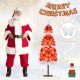 5 ft pre-lit artificial Christmas tree with 301 red and white branch tips, perfect for festive home decoration.