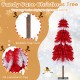 5 FT artificial Christmas tree with 301 red and white branch tips, featuring a realistic trunk and pre-lit LED lights.