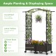 5 FT self-watering planter box with lattice trellis and curved roof, ideal for vibrant plant growth on patios or.