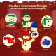 Three stacked snowmen with hats and scarves, featuring 110 LED lights, perfect for indoor and outdoor Christmas.