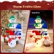Stacked snowman Christmas decoration featuring 110 LED lights, suitable for indoor and outdoor use, with a soft velvet.