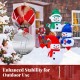 Stacked snowman Christmas decoration with 110 LED lights, featuring sturdy metal frame and zip ties for outdoor.