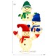Stacked snowman Christmas decoration with 110 LED lights, made of soft velvet fabric, perfect for indoor and outdoor.