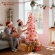 5 feet pink artificial Christmas tree with 328 branch tips, perfect for small spaces and holiday decorating at home.