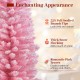 5-foot pink artificial Christmas tree with 328 branch tips and flocked design, perfect for festive home decor.