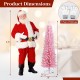 5 feet pink artificial Christmas tree with 328 branch tips and folding metal stand, perfect for compact spaces.