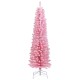 5-foot pink artificial Christmas tree with 328 branch tips and a folding metal stand, perfect for small spaces.
