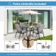 5 feet beige patio umbrella with a sturdy steel frame and quick-release button, perfect for backyard or poolside use.