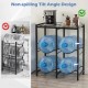 5-gallon water jug holder for 4 bottles features a non-spilling tilt angle design and heavy-duty carbon steel frame.