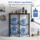 5-gallon water jug holder in black for up to 4 bottles, featuring a heavy-duty frame and slatted shelf design for ventilation.