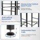 Heavy-duty carbon steel 5-gallon water jug holder with anti-rolling guardrails and adjustable foot pads for stability.