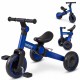 Blue 5-in-1 toddler bike with removable pedals, adjustable handlebar, and wear-resistant wheels for versatile riding.
