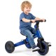 Blue 5-in-1 toddler bike with removable pedals, adjustable handlebars, and wear-resistant wheels for versatile riding.