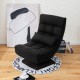 Black 5-level adjustable floor chair with massage pillow, 360° swivel base, perfect for reading or gaming.