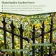 Decorative metal garden fence with fleur-de-lis finials, sturdy powder-coated frame, ideal for protecting plants outdoors.