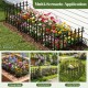 Decorative metal garden fence with fleur-de-lis finials, ideal for flower beds, courtyards, and dog fencing.
