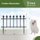 Decorative metal garden fence with fleur-de-lis finials, 5-pack, 9 ft total length, ideal for protecting plants and pets.