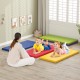 Colorful 5 pack of 2-inch toddler nap mats in red, yellow, blue, and green, ideal for school or home use.
