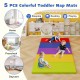 Colorful 5 pack toddler nap mats in red, yellow, blue, green, and purple, ideal for preschool and daycare use.