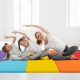 Colorful 5-panel folding gymnastics mat for kids, featuring soft EPE foam, ideal for yoga and stretching activities.