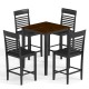 5-piece counter-height dining table set with rubber wood frame and ergonomic chairs, ideal for small spaces and dining.