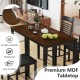 Counter-height dining table set with a premium MDF tabletop, featuring a rubber wood frame and four ergonomic chairs.
