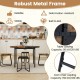 5-piece dining set featuring a 47-inch round table and 4 stools with sturdy metal frames, ideal for small spaces.